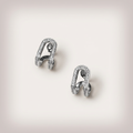 Women's Silver Pavé U-Shape Stud Earrings