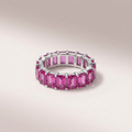 Women's Emerald-Cut Pink Sapphire Eternity Ring