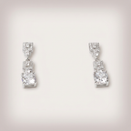 Women's Silver Cubic Zirconia Dangle Earrings
