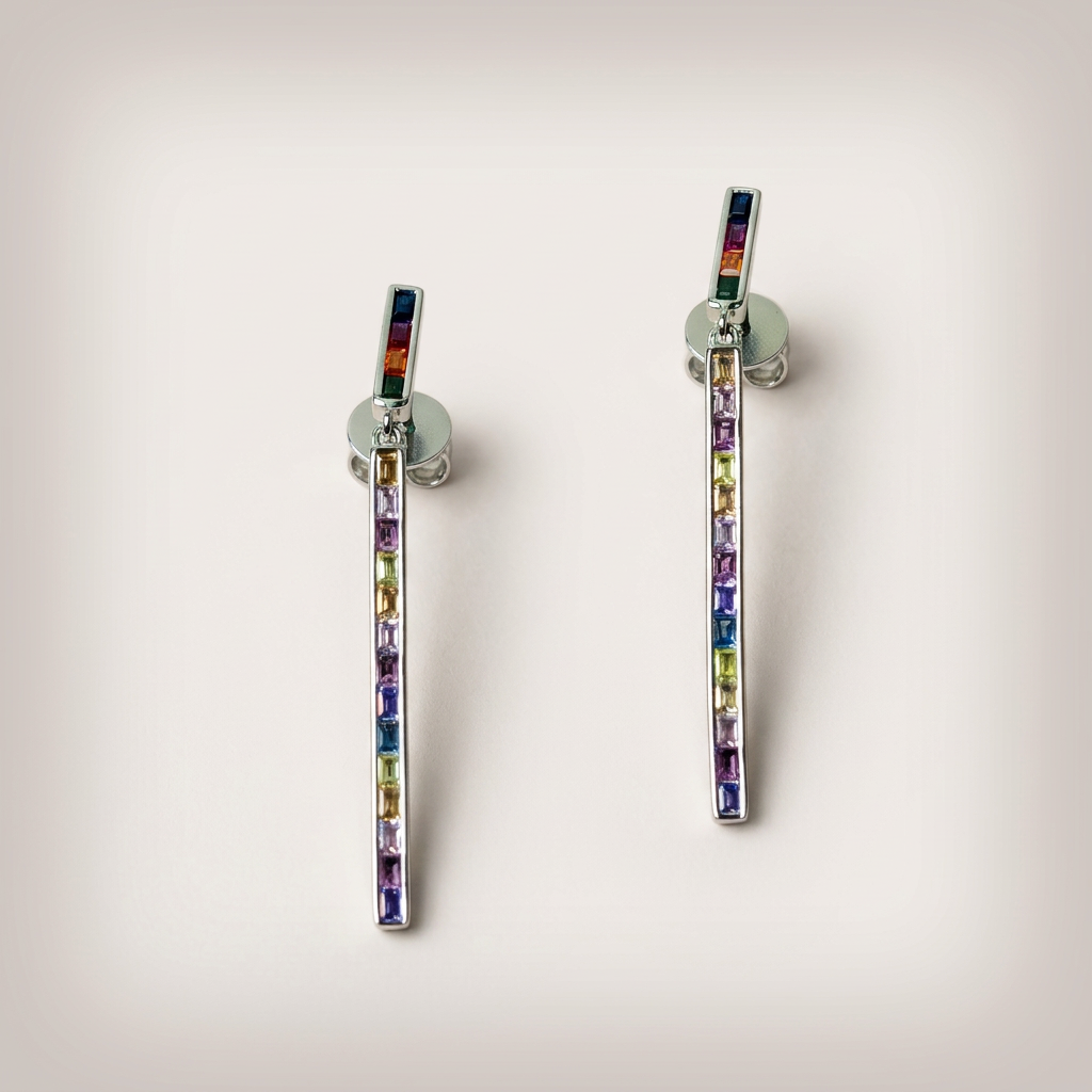Women's Multicolor Gemstone Drop Earrings
