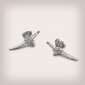 Women's Silver Star Cluster Crawler Earrings