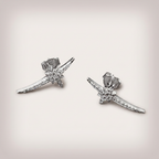Women's Silver Star Cluster Crawler Earrings