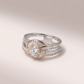 Women's Sterling Silver Diamond Halo Ring