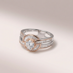 Women's Sterling Silver Diamond Halo Ring