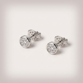 Women's Silver Diamond Stud Earrings