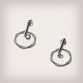 Women's Silver Twisted Circle Stone Earrings