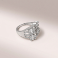 Women's Silver Diamond Cluster Ring