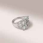 Women's Silver Diamond Cluster Ring