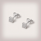 Women's Silver Diamond Stud Earrings