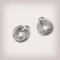 Women's Silver Pavé Multi-Loop Earrings