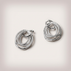 Women's Silver Pavé Multi-Loop Earrings