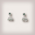 Women's Silver Plated Emerald Stone Jhumka Earrings
