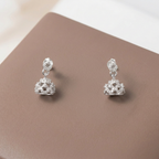 Women's Silver Diamond Jhumka Earrings
