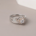 Women's Sterling Silver Diamond Halo Ring