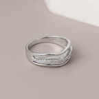 Women's 925 Silver CZ Accentuated Ring