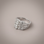 Women's Silver Diamond Cluster Ring