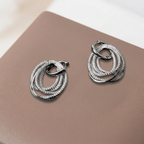 Women's Silver Pavé Multi-Loop Earrings