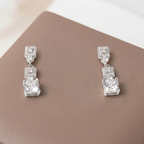 Women's Silver Cubic Zirconia Dangle Earrings
