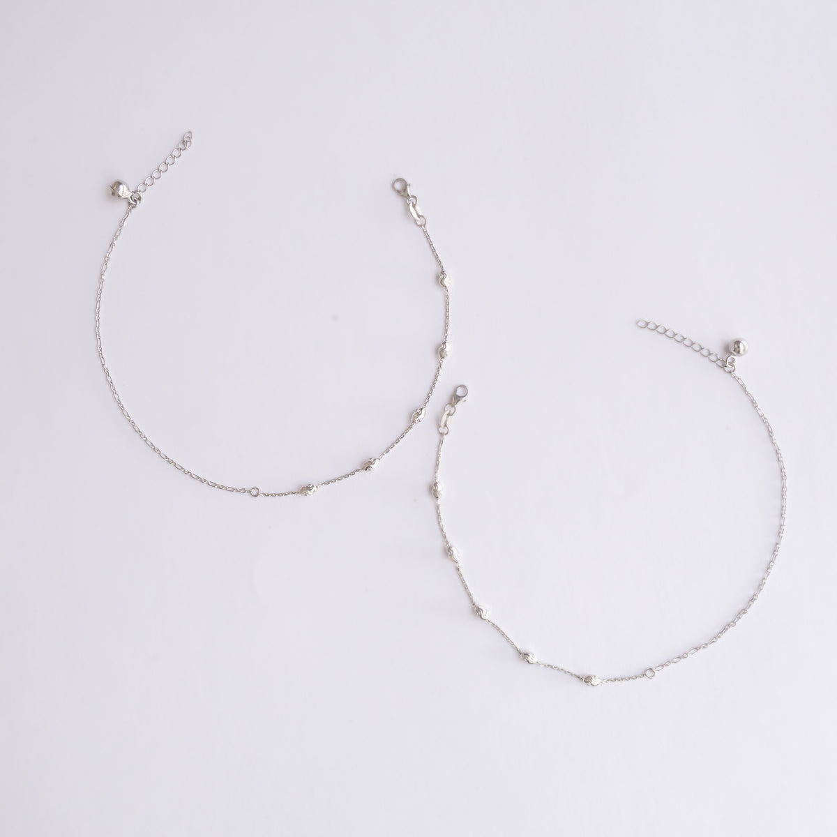 Silver Beaded Anklet