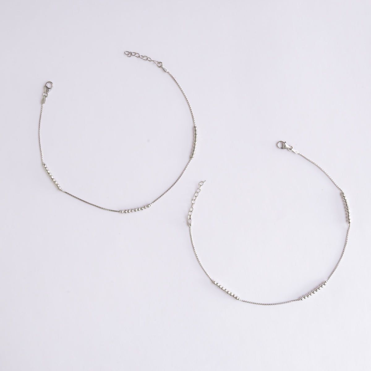 Delicate Moti Silver Anklet