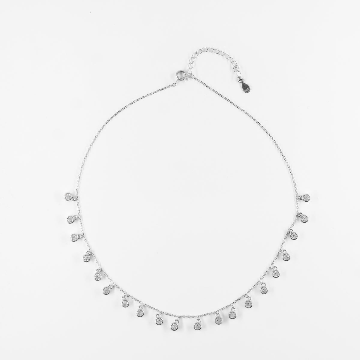 Silver Radiant Drop Necklace