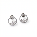 Silver delicate round earrings