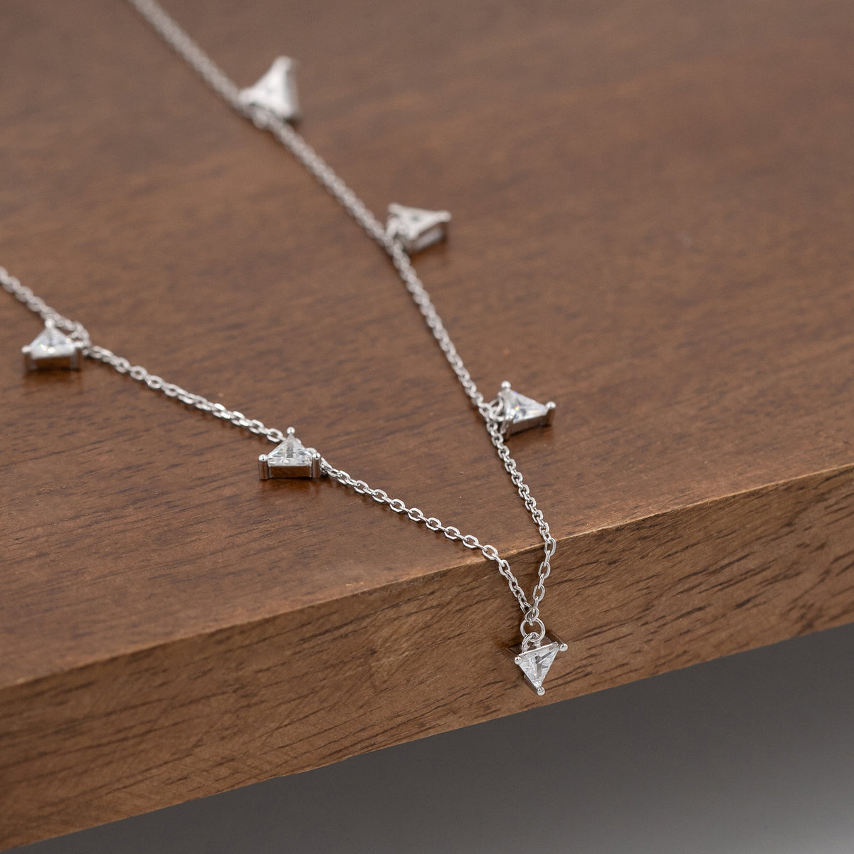Silver Chic Crystal Drop Necklace