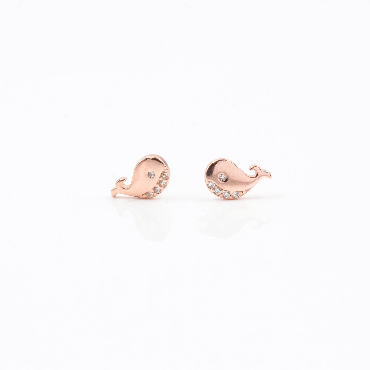 Rose Gold Delicate Dolphin Dinky Earrings