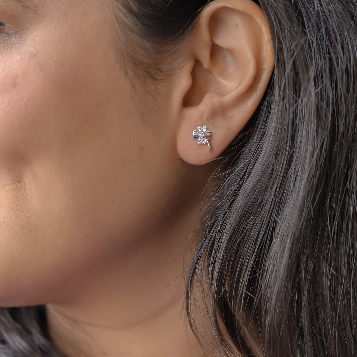 Silver Crystal Blossom Earrings