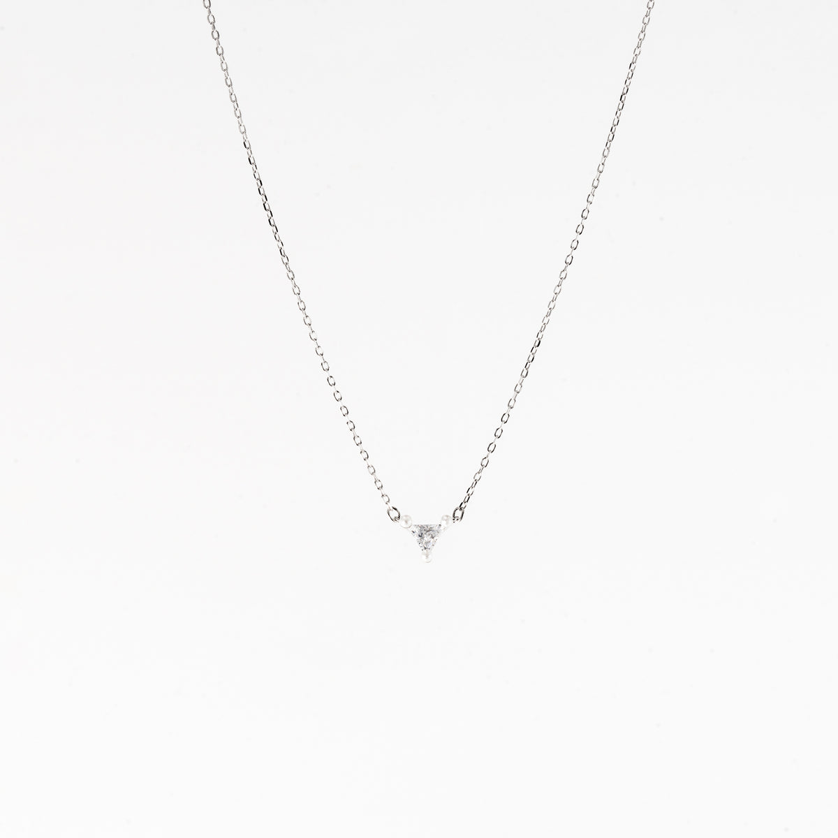 Silver Tranquil Triangle Necklace