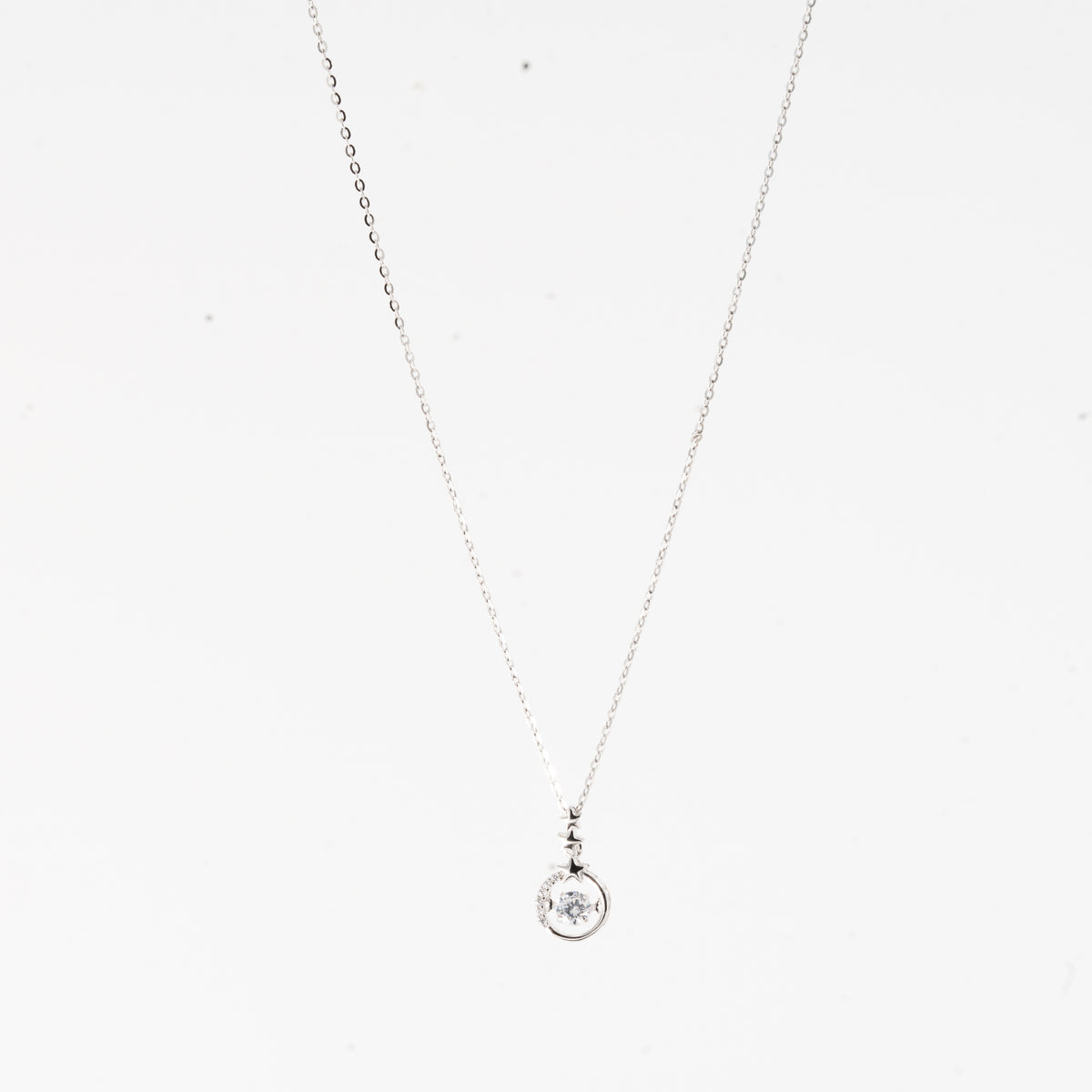 Silver Dazzling Diamond Circle Necklace