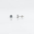 Silver Gleaming round Solitaire Earrings