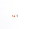 Rose Gold Gleaming round Solitaire Earrings
