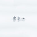 Silver Brilliant Square Solitaire Earrings