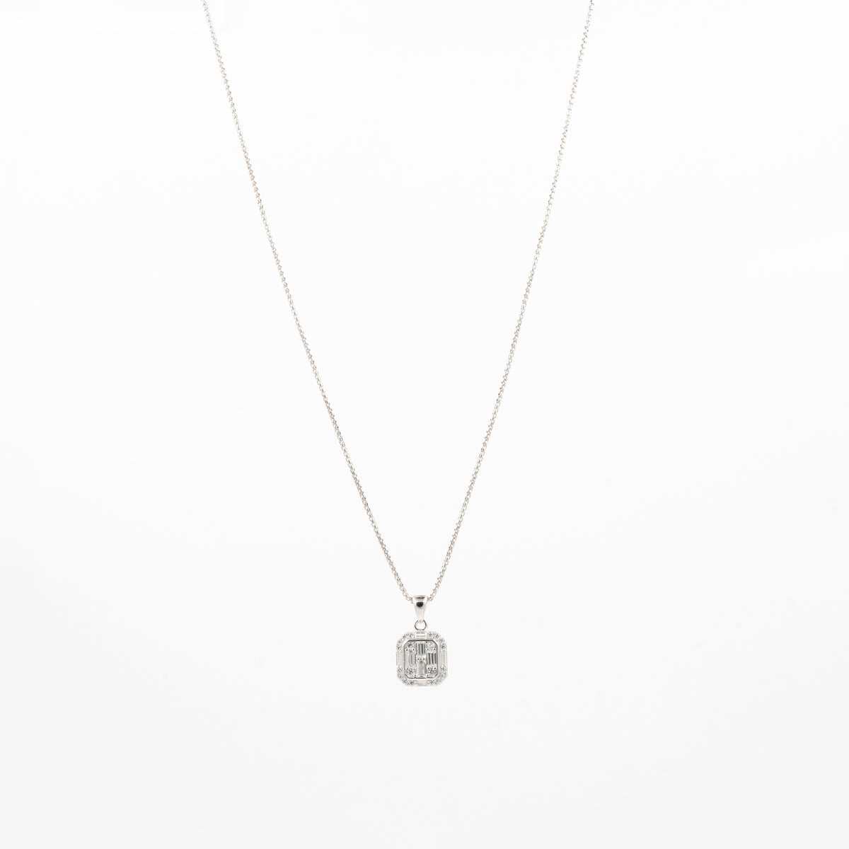 Silver White Choki Square Jewelry Set