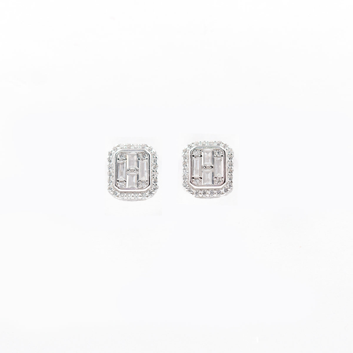 Silver White Choki Square Jewelry Set