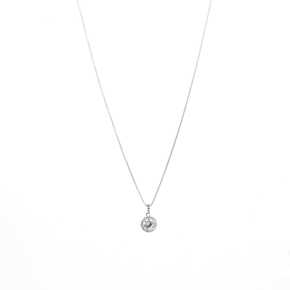 Silver Radiant Round Solitaire Jewelry Set