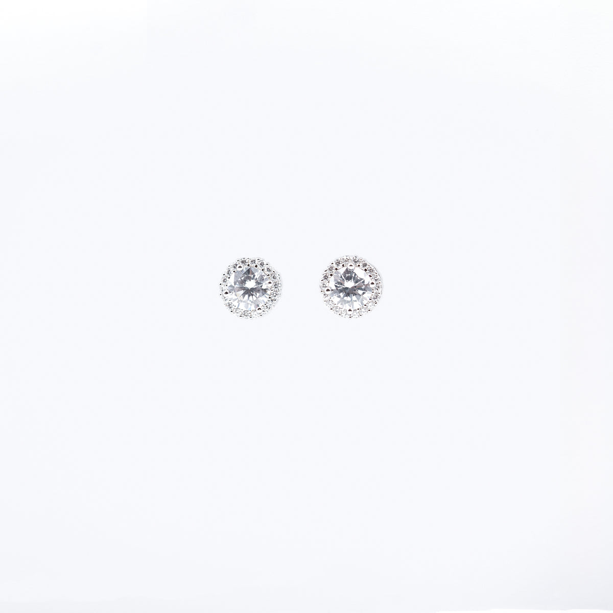 Silver Radiant Round Solitaire Jewelry Set