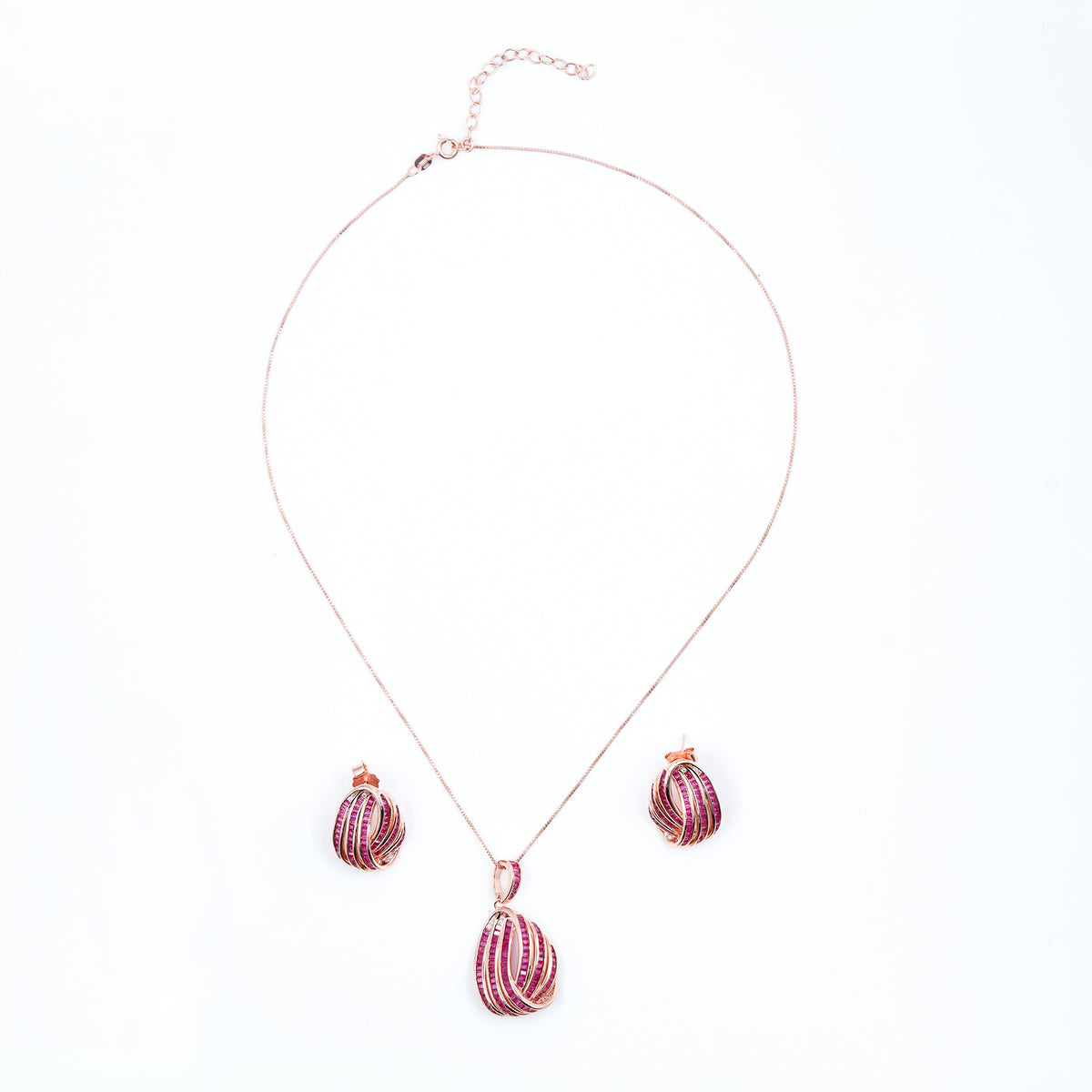 Rose Gold Exquisite Designer Danglers Jewelry Set