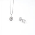 Silver Vibrant Oval Drops Jewelry Set
