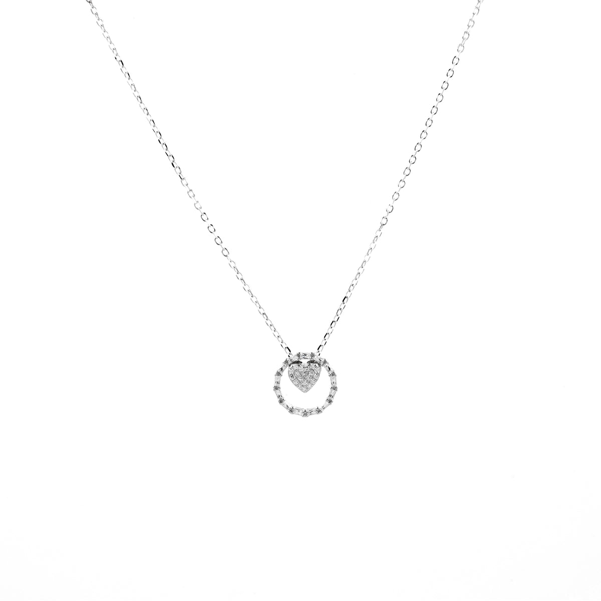 Silver Heart's Embrace Necklace