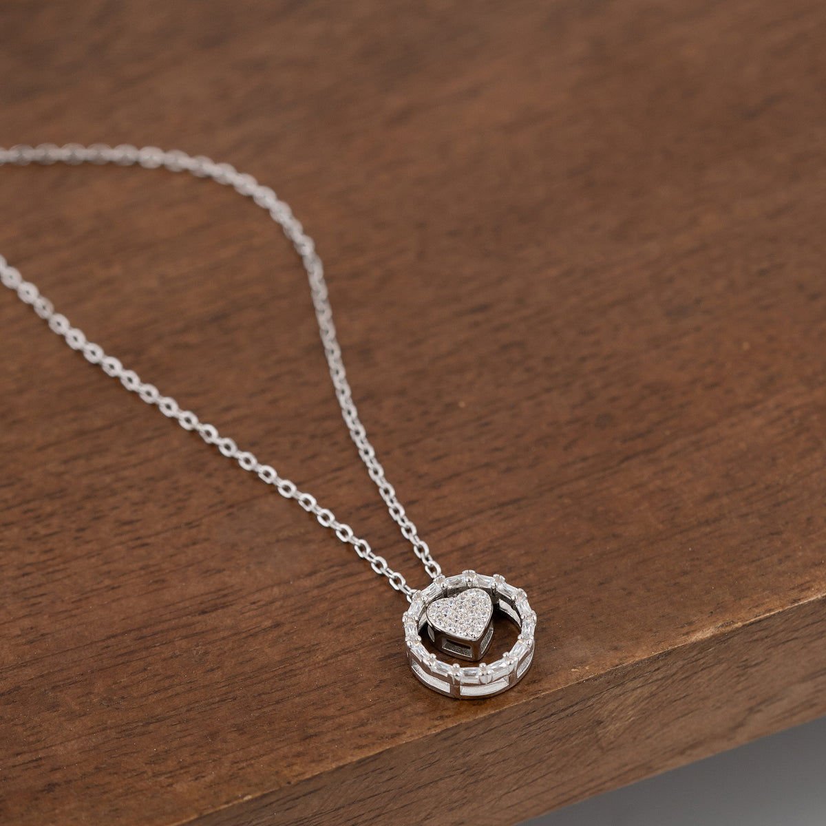 Silver Heart's Embrace Necklace