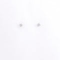Silver Petite Square Solitaire Earrings