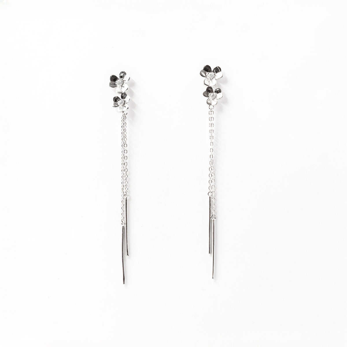 Silver Blooming Dangler Earrings