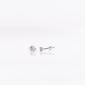 Silver Mini round Solitaire Earrings