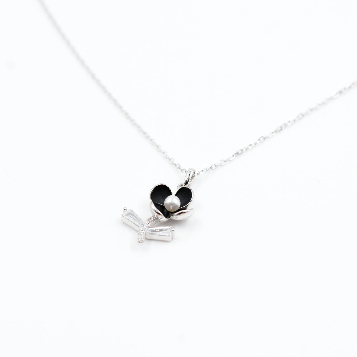 Silver Midnight Bloom Necklace