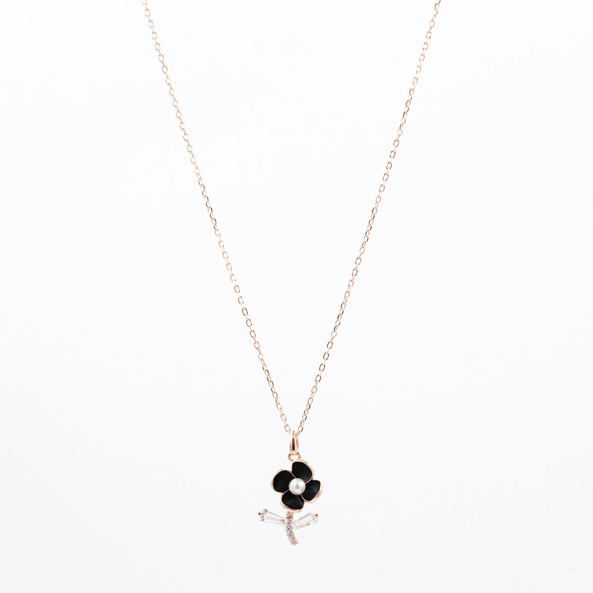 Rose Gold Midnight Bloom Necklace