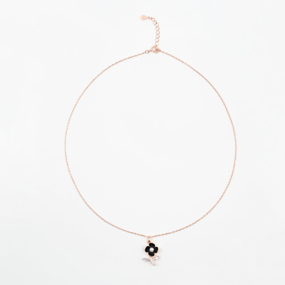 Rose Gold Midnight Bloom Necklace
