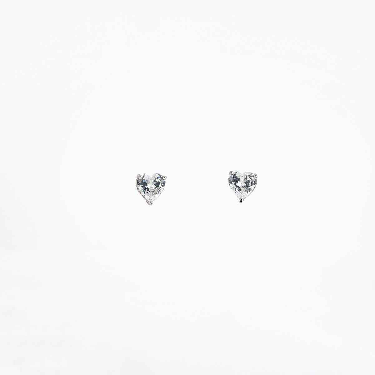 Silver Heart's Desire Solitaire Earrings