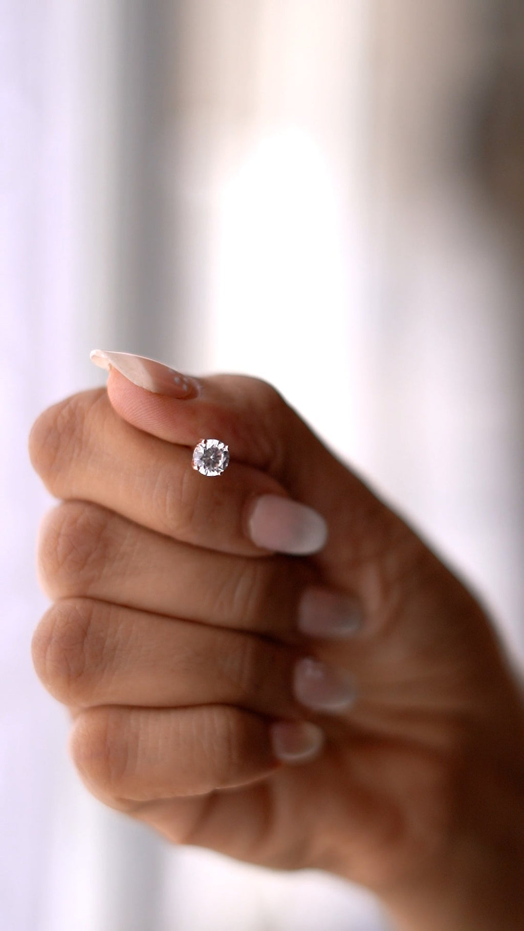Rose Gold Radiant round Solitaire Earrings